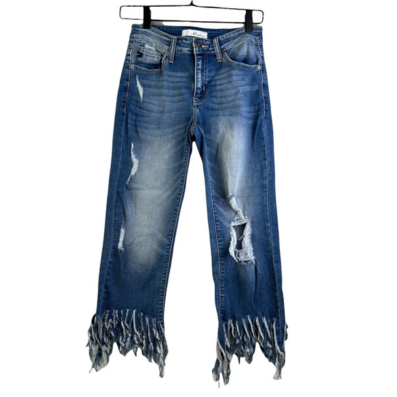 KanCan Denim - Kancan Womens Miranda-Vera Capri Jeans Blue Distressed Stretch Pockets Juniors 1